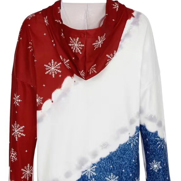 🎄🎁 NWT PATRIOTIC WINTER CHRISTMAS GRINCH HOODED GRAPHIC SWEATSHIRT Women’s L - Picture 10 of 13